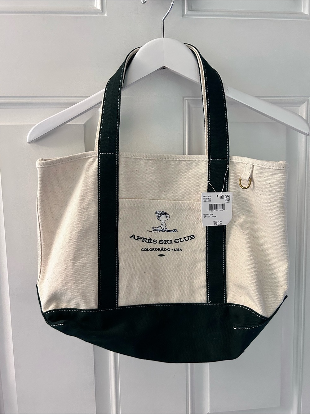 American Eagle Outfitters Canvas Tote Bag - Cream & Black Trim